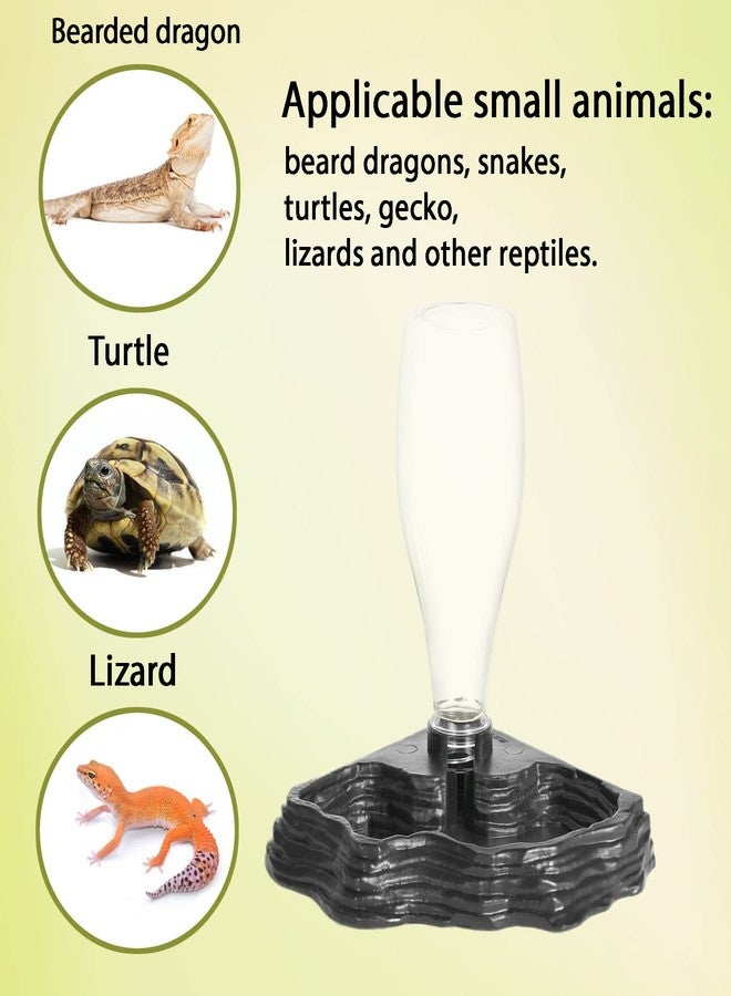 Aipush Automatic Reptile Water Dish 13.5Oz Reptile Water Bowl Bearded Dragon Leopard Gecko Snake Lizard Terrarium Tank Accessories… (Black) - Image 3